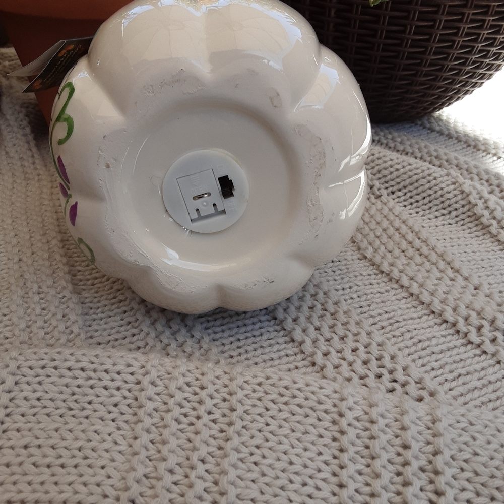 Ceramic pumkin with lead light. - Picture 5 of 6